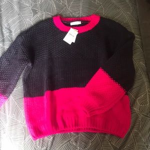 Color block oversized pullover sweater